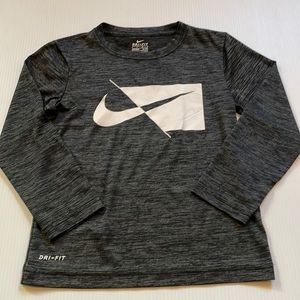 Nike Dri-Fit long sleeve black & gray t-shirt, boys size 6